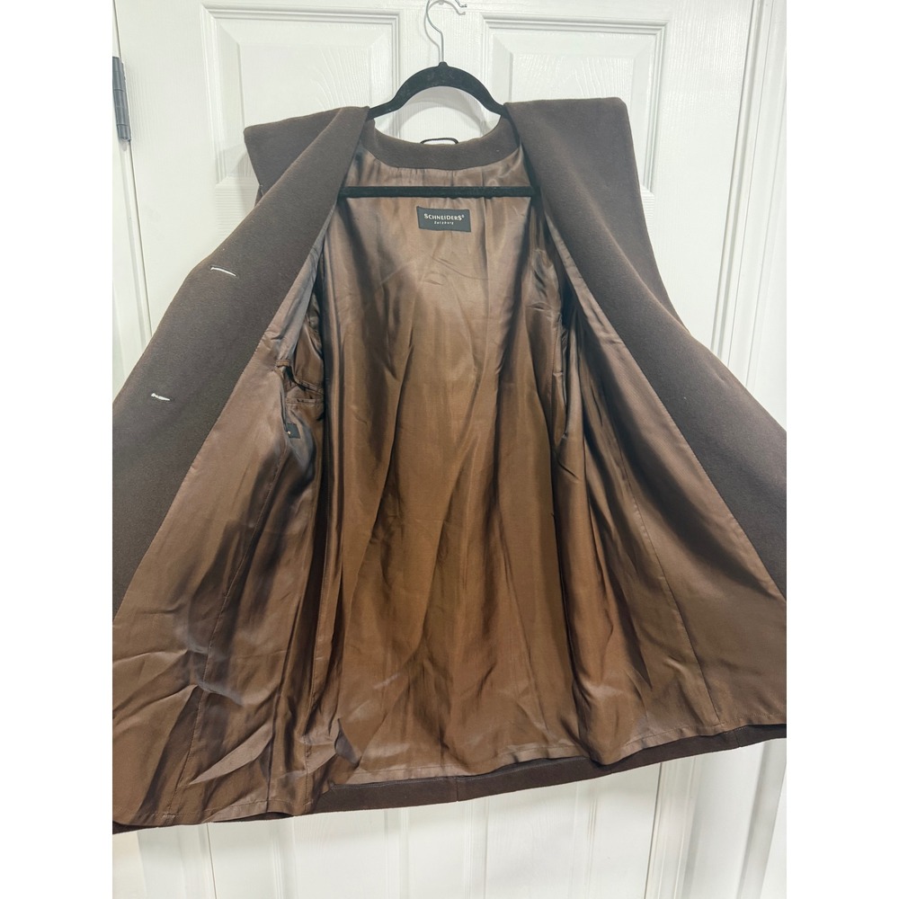 Schneiders Salzburg Wool Blend Hooded Coat Brown Classic Elegant Outerwear - Picture 8 of 10